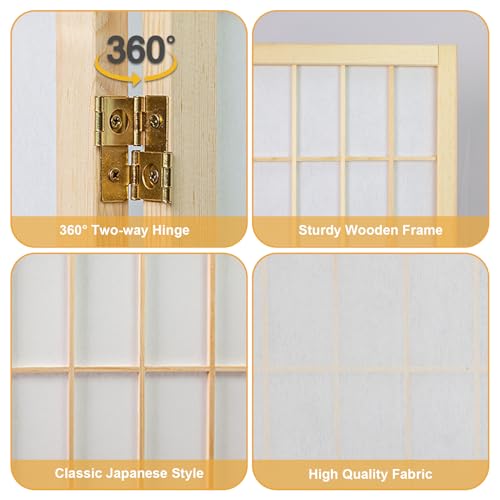 Black 5.6 Ft 8 Panel Room Divider V874