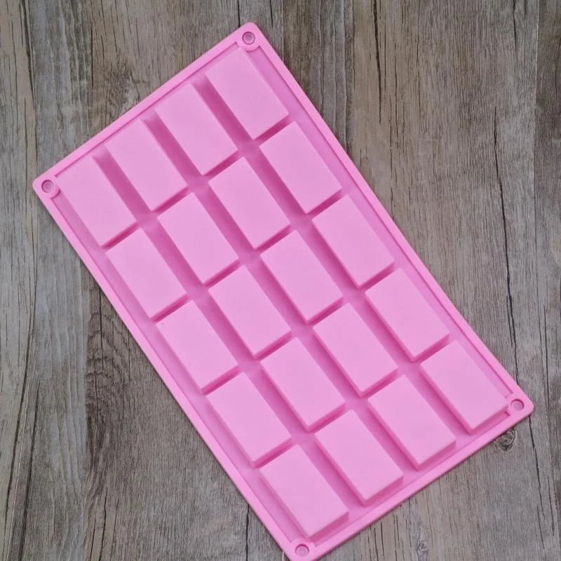 20 Cavities Rectangular Silicone Soap Moulds W4993