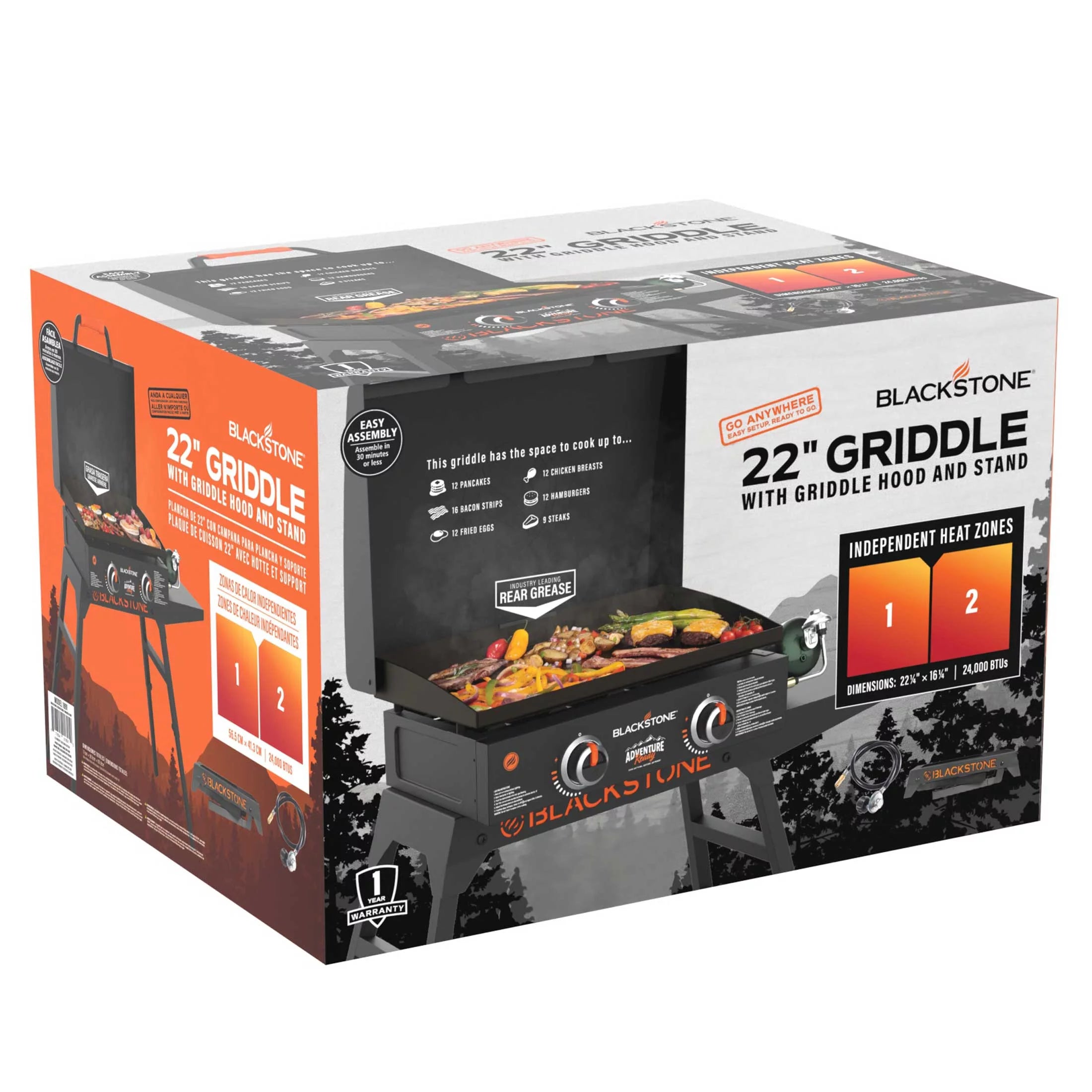 22 Propane Griddle with Stand and Adapter Hose G581