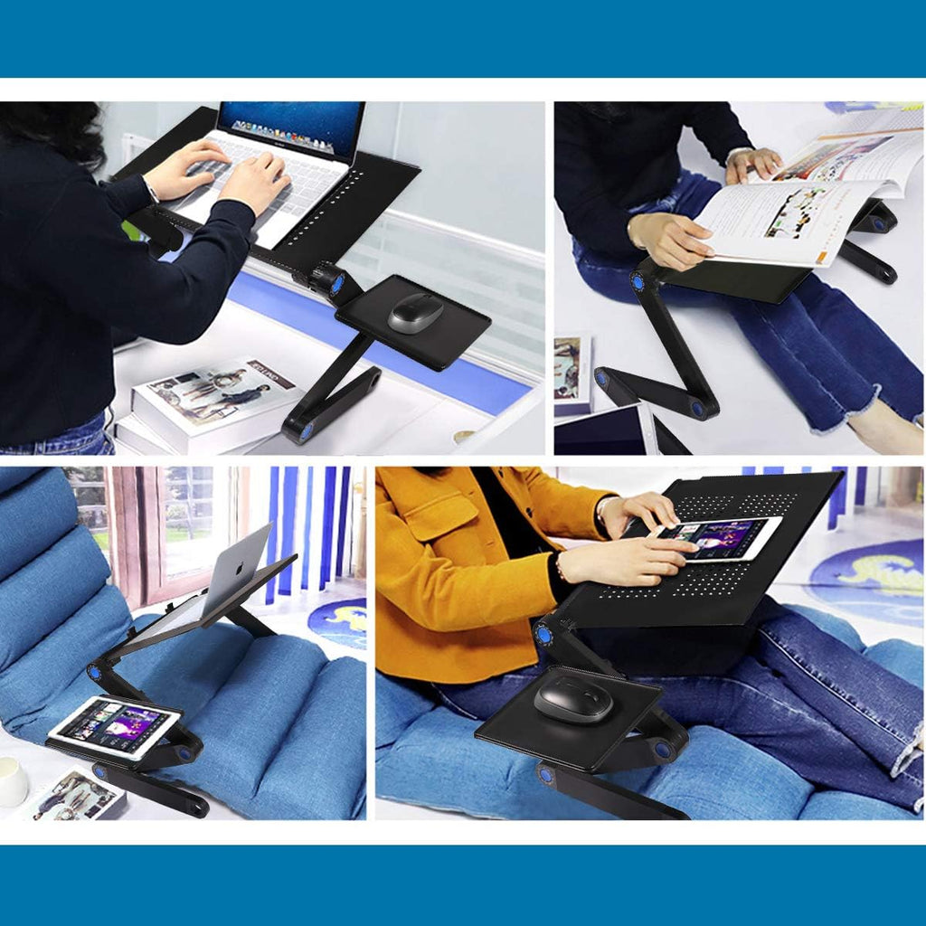 Foldable Aluminum Adjustable Laptop Stand with Cooling Fan & Mouse Pad M6054