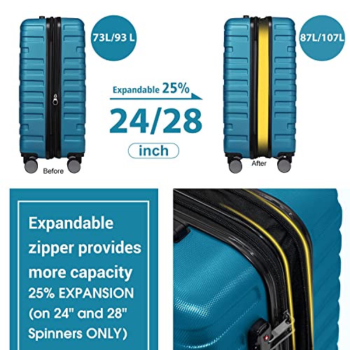 5 Piece Expandable Hard Shell Luggage Set with Spinner Wheels and TSA Lock L832