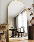 76"x34" Black Arched Floor Mirror V501