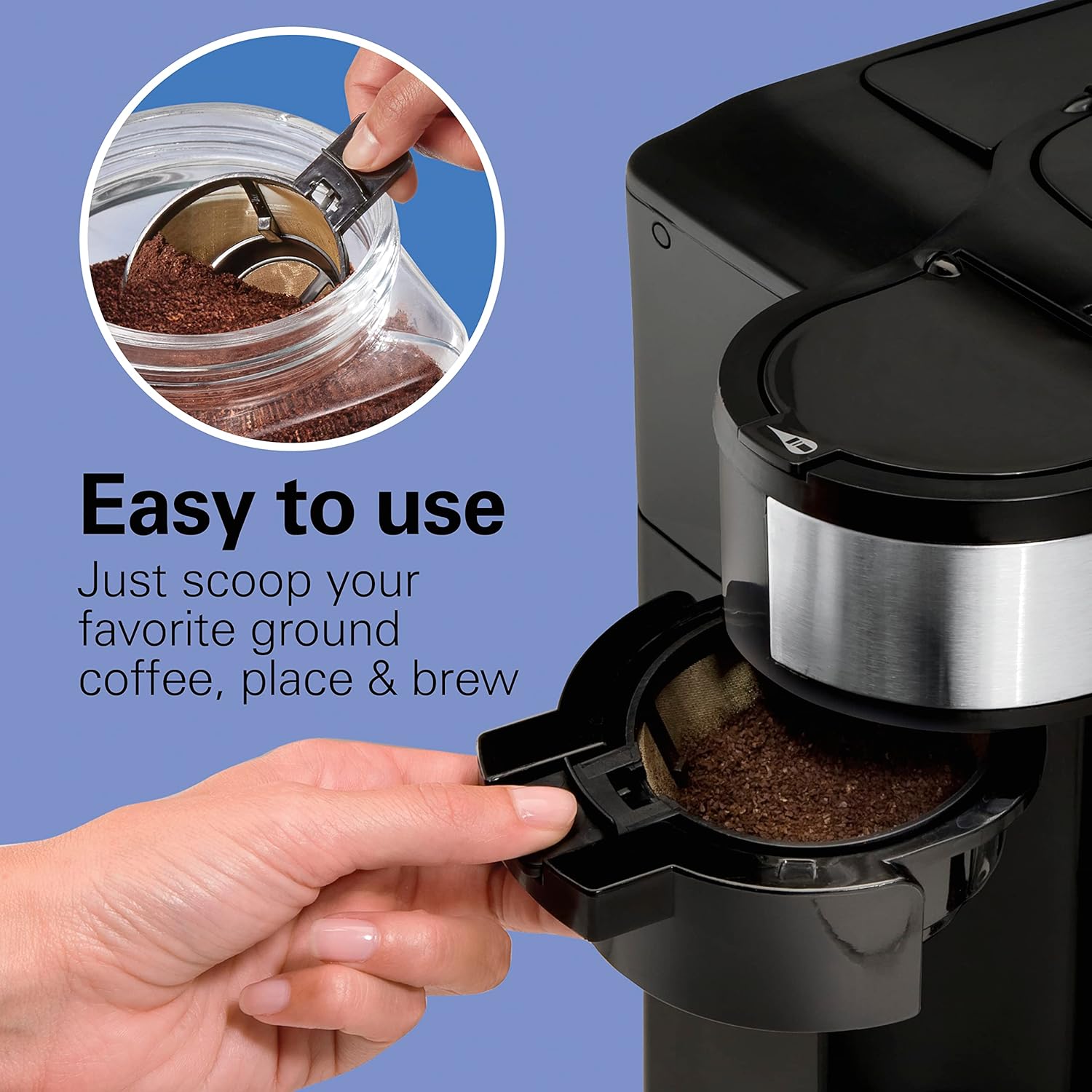 12c Coffee Maker, Single Serve & 12 Cup, Compatible with K-Cup Pods or Grounds K193