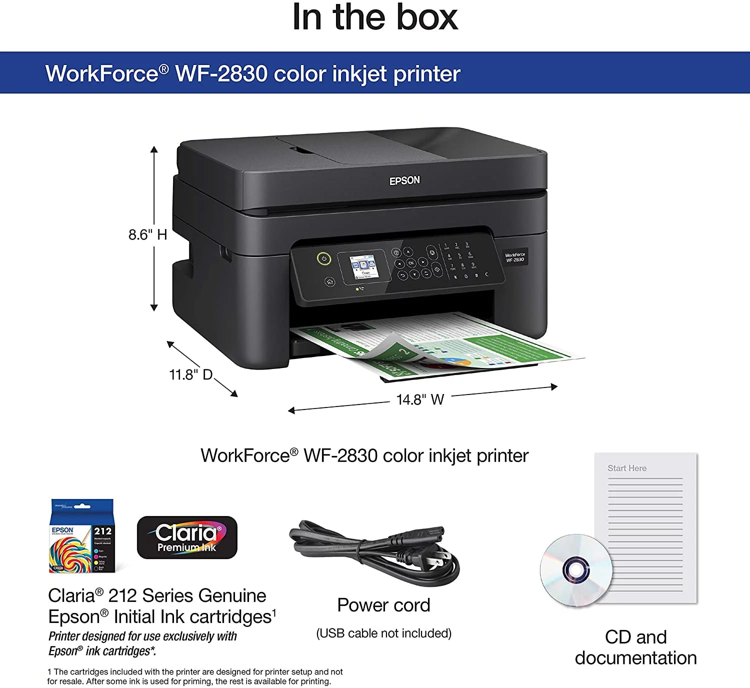 Wireless Color All-in-One Printer with Scanner, Copier and Fax Y703