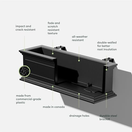 Plastic Rectangular Railing Planter E69155