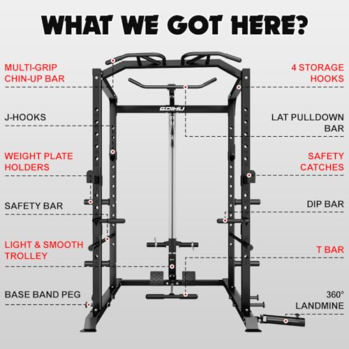 Power Cage Squat Rack with LAT Pulldown X6377