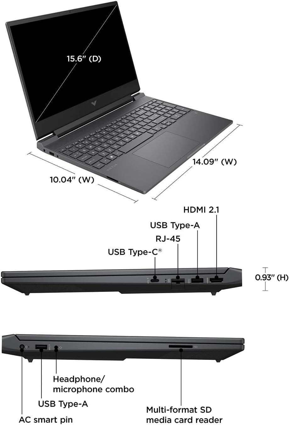 15.6" Full HD 144Hz Gaming Laptop, AMD Ryzen 5 7535HS, 16GB Memory, NVIDIA GeForce RTX 2050, 512GB SSD, Mica Silver Q879