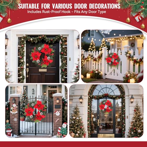 24 Inch Green Christmas Wreath with Red Bow X782
