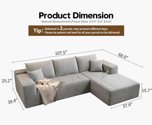 Black Left Facing Chaise Modular Sectional Sofa with Ottoman W363042