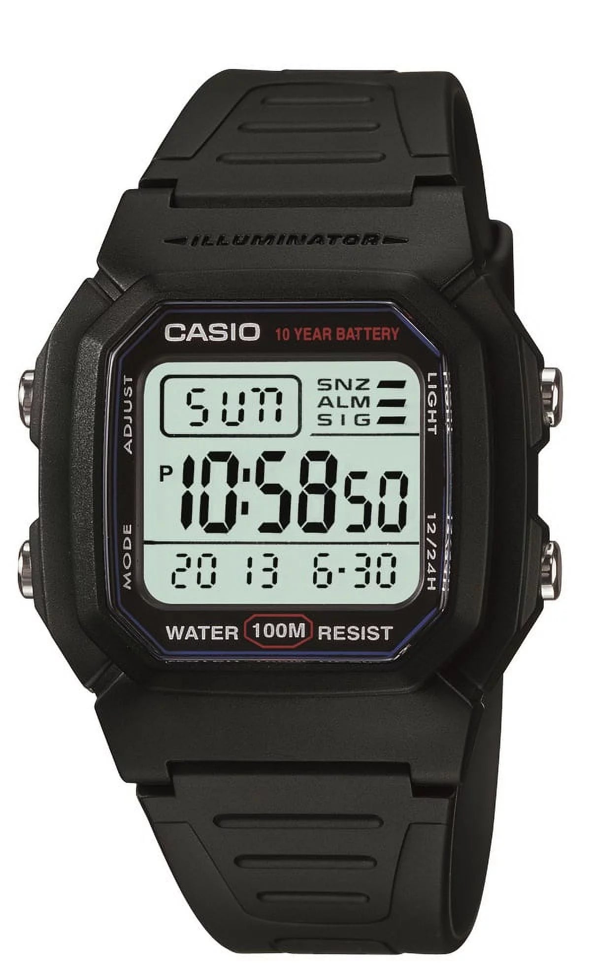 Men Classic Digital Sport Watch with Resin Plastic Band W124