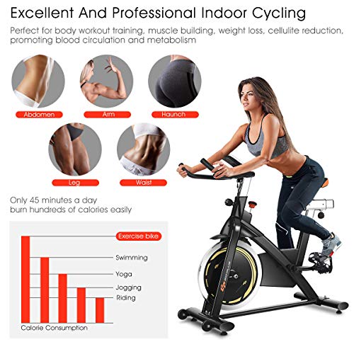 Indoor Cycling Bike with Flywheel and LCD Display T25467