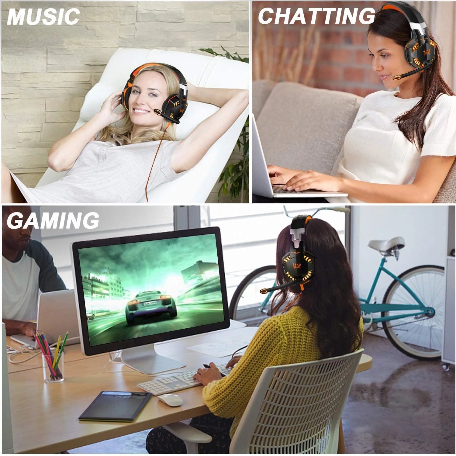 Noise Cancelling Over Ear Gaming Headset with Mic A976