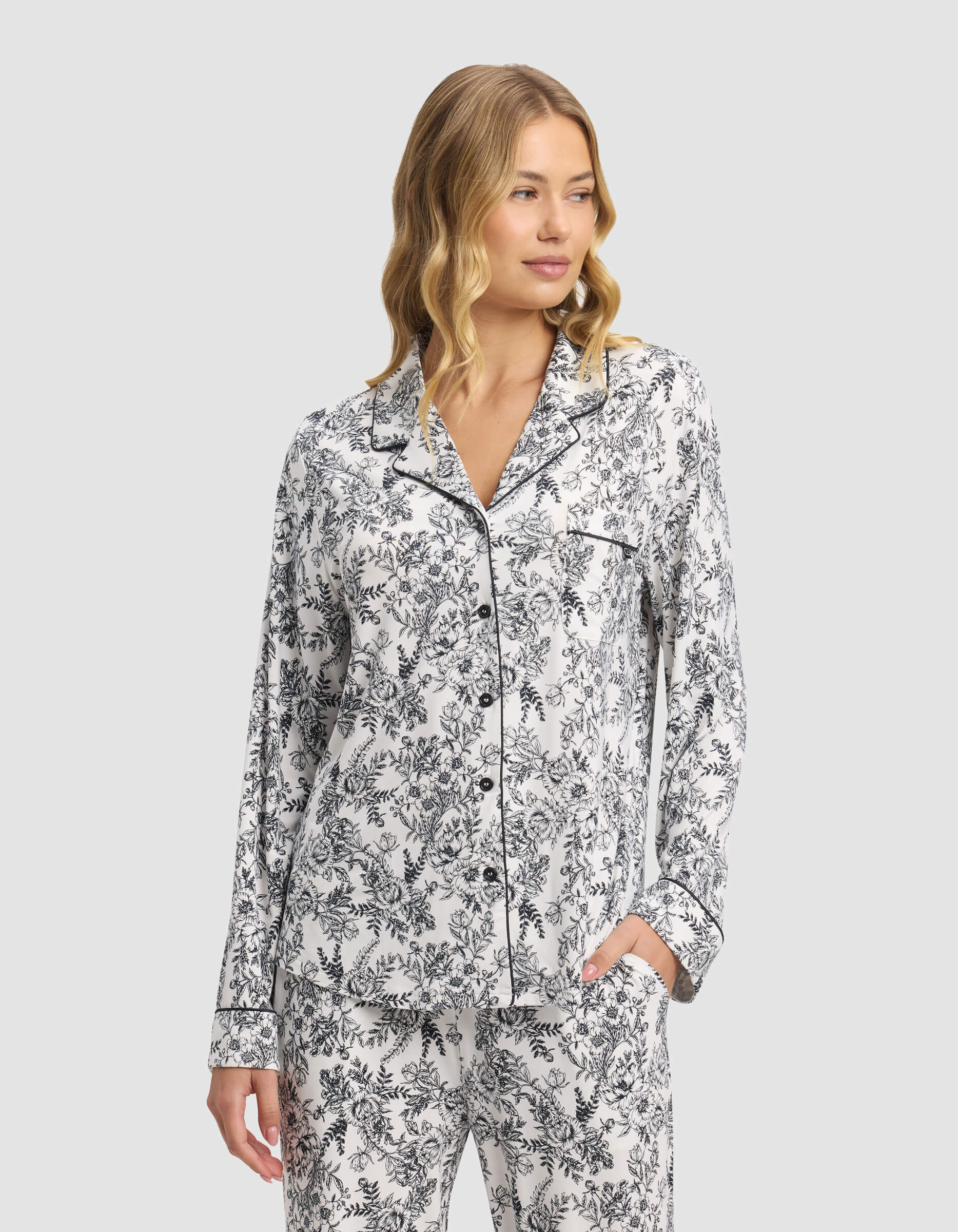 Women's Bamboo Stretch-Knit Long Sleeve Pajama Top - Last Chance