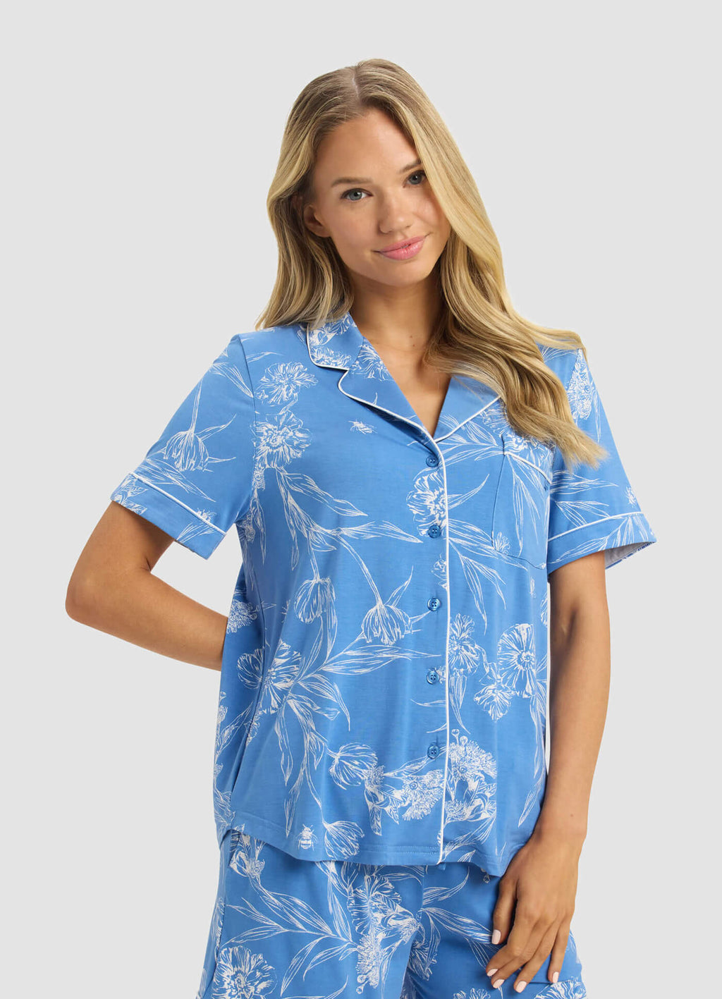 Women's Bamboo Stretch-Knit Short Sleeve Pajama Top - Last Chance