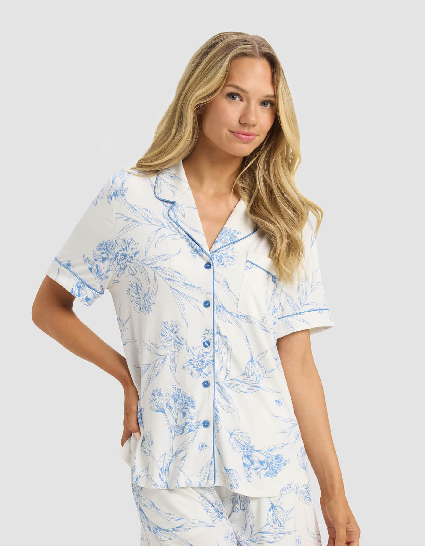 Women's Bamboo Stretch-Knit Short Sleeve Pajama Top - Last Chance