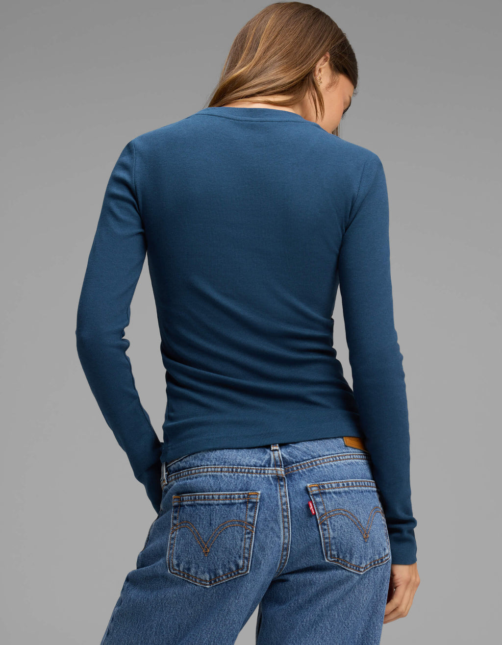 Women's Fine Ribbed Long Sleeve Tee